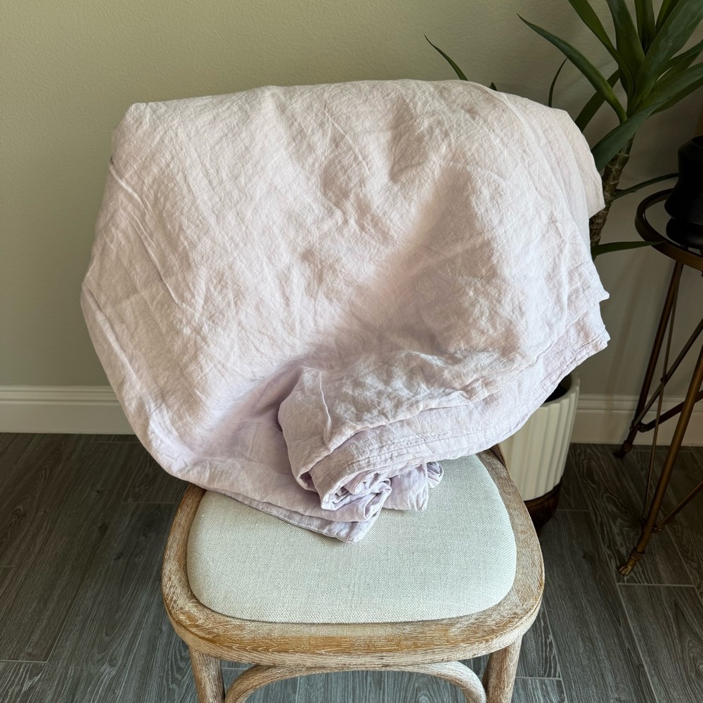 Anthropologie washed linen duvet cover lilac - Picture 3 of 5